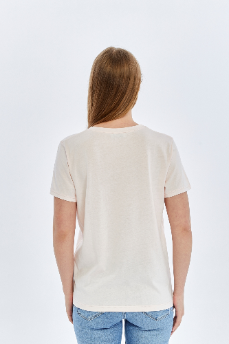 Resim Viole&More Kadın T-Shirt Yk22 Cherry Baskılı