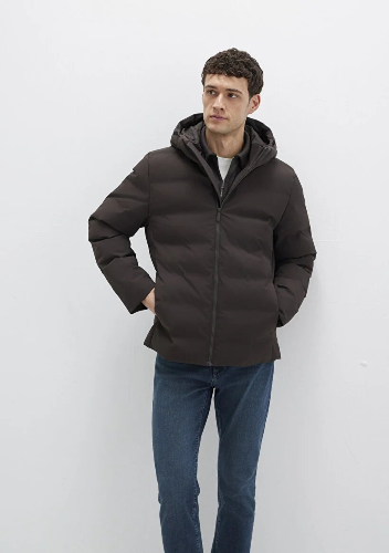 Resim Mavi Kapüşonlu Erkek Mont M0110652-70219