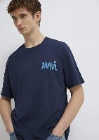 Resim Mavi Tişört Gece Lacivert Erkek T-Shirt M0612468-70490