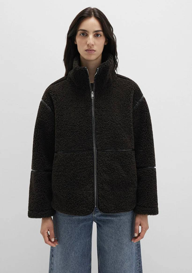 Resim Mavi Dik Yaka Kadın Mont M1110719-70219