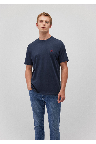 Resim Mavi Logo Nakışlı  Erkek Tişört M067074-33207