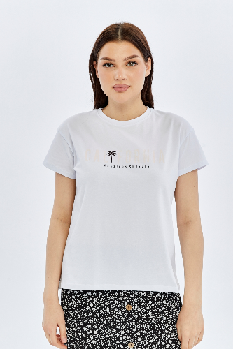 Resim Viole&More Kadın T-Shirt Yk21 California Baskılı