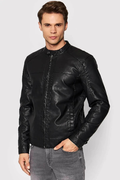 Resim Only & Sons Onsmıke Pu Racer Jacket Otw Vd Noos Erkek Deri Mont Ve Ceket 22012339