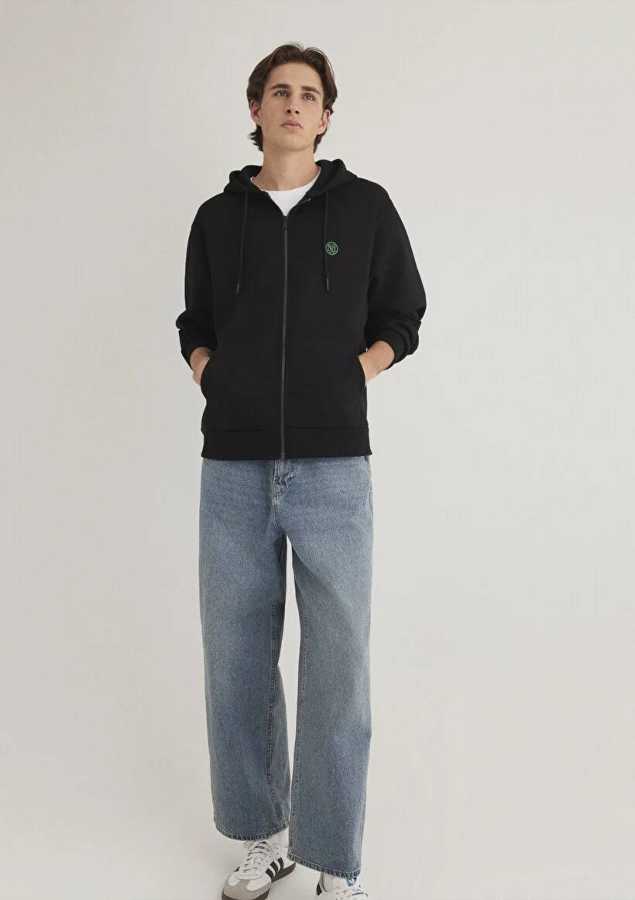 Resim Mavi Fermuarlı Erkek Sweatshirt M066979-900