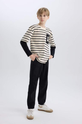 Resim Defacto Erkek Çocuk Kanvas Pantolon B6713A8/BK81