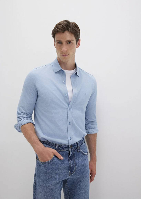 Resim Mavi Uzun Kol Erkek Gömlek M0210294-70730