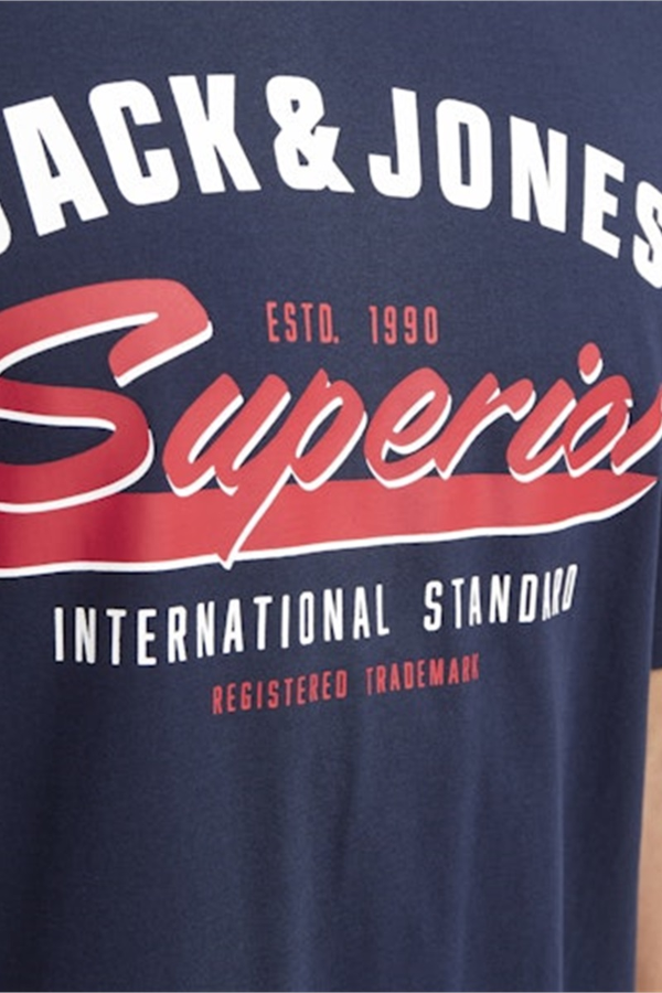 Resim Jack & Jones Jjelogo Tee Ss O-Neck 2 Col Ss25 Sn Erkek T-shirt 12268267