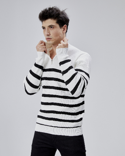 Resim Paul&More Erkek Triko Kazak Arpol Dik Yaka Fermuarlı Pl