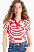 Resim Defacto Kadın Kısa Kol T-shirt E7907AX/RD59