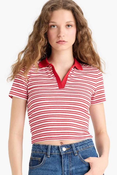 Resim Defacto Kadın Kısa Kol T-shirt E7907AX/RD59