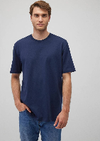 Resim Mavi Kısa Kol Erkek T-Shirt M066249-70497