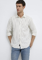 Resim Mavi Çizgili Uzun Kol Erkek Gömlek M0211384-80692