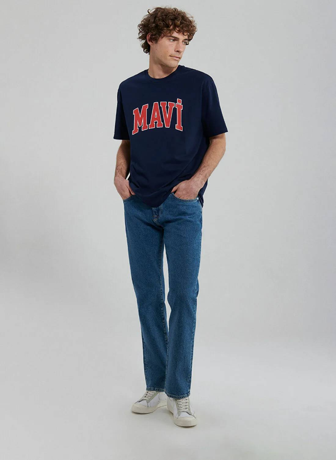 Resim Mavi Logo Tişört Koyu Lacivert Erkek T-Shirt M0611711-84371