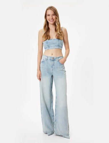 Resim Koton Kadın Jean Pantolon 5Wal40089Md