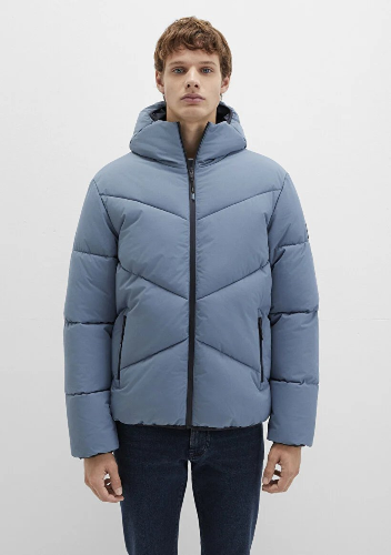 Resim Mavi Kapüşonlu Erkek Mont M0110360-70782