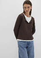 Resim Mavi Uzun Kol Kadın T-Shirt M1613400-88067