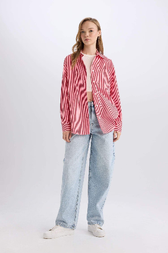 Resim Defacto Kadın Uzun Kol Gömlek E2205AX/RD79