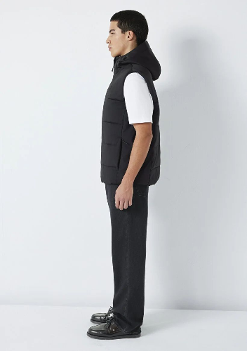 Resim Mavi Kapüşonlu Erkek Yelek M0110786-71379