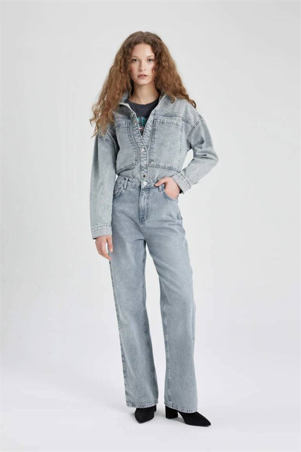 Resim Defacto Kadın Jean Ceket B9315AX/NM55