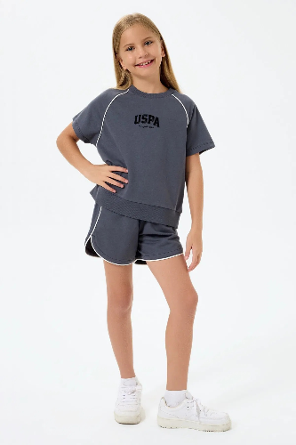 Resim U.S. Polo Assn Kids Kız Çocuk Şort Takım Us2528-G