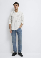 Resim Mavi Çizgili Uzun Kol Erkek Gömlek M0211384-80692