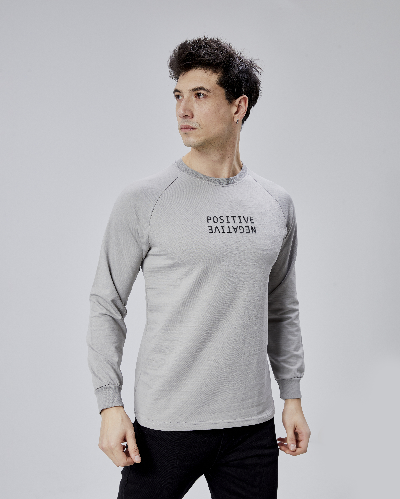 Resim Paul&More Erkek Sweat Pozitif Baskı Reglan Kol Bürümcük