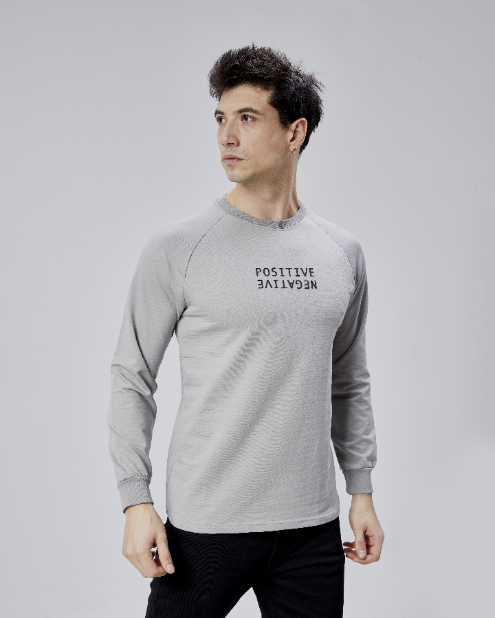 Resim Paul&More Erkek Sweat Pozitif Baskı Reglan Kol Bürümcük