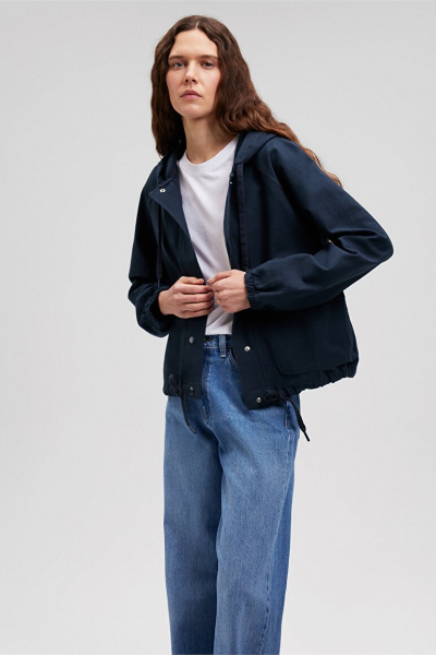 Resim Mavi Kapüşonlu Kadın Mont M110775-82906