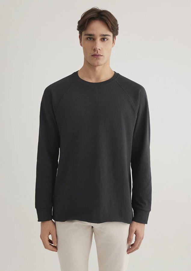 Resim Mavi Uzun Kol Erkek Sweat M0612510-70092