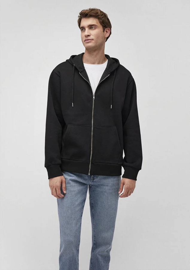 Resim Mavi Kapüşonlu Erkek Sweatshirt M0S10277-900