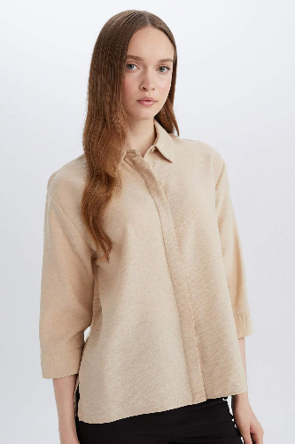 Resim Defacto Kadın Uzun Kol Gömlek E4987AX/BG352