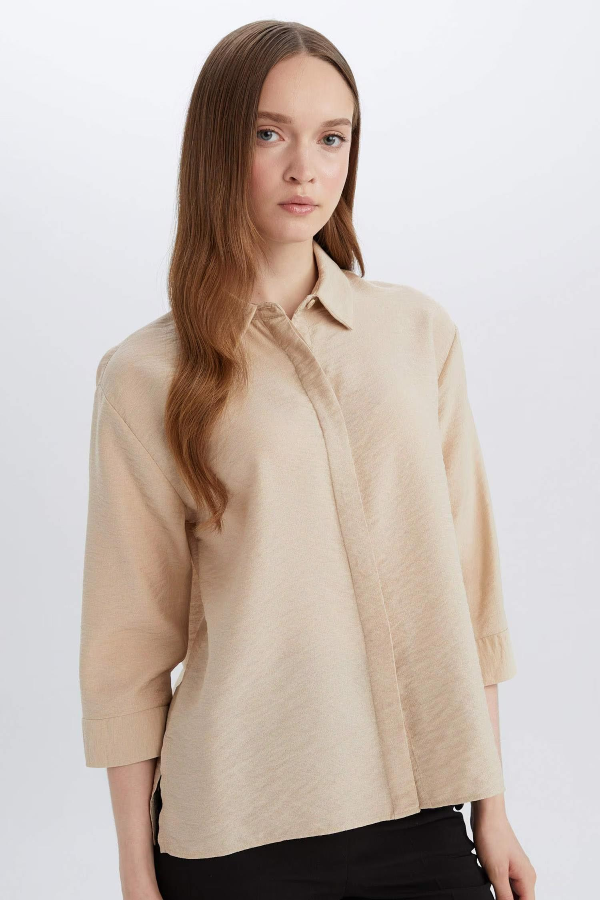 Resim Defacto Kadın Uzun Kol Gömlek E4987AX/BG352