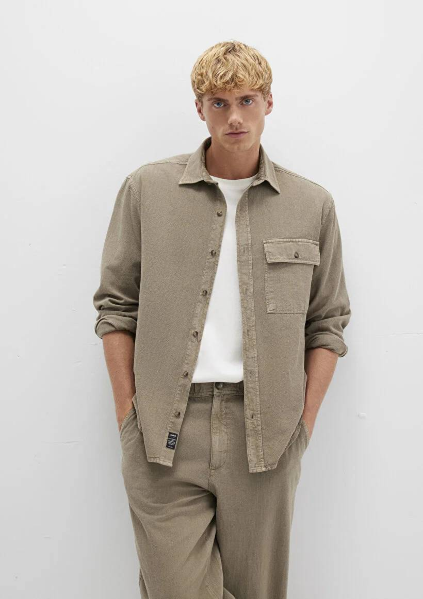 Resim Mavi Uzun Kol Erkek Gömlek M0211668-71816