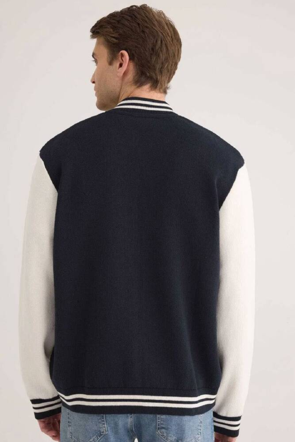 Resim Mavi Full Zip Erkek Ceket M0710308-89353