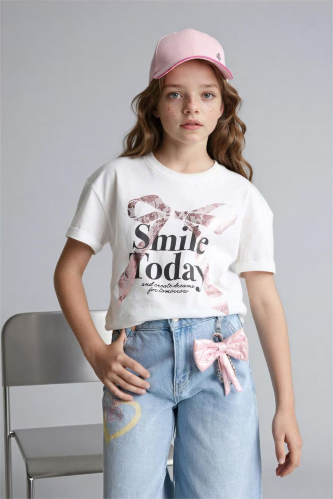 Resim Defacto Kız Çocuk T-shirt G1768A8/ER85