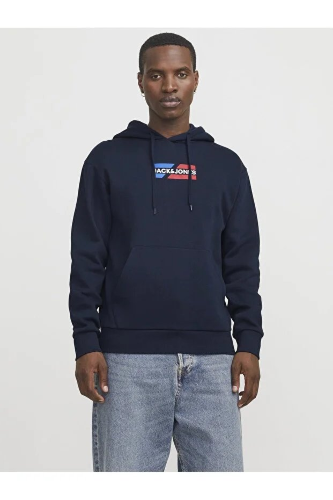Resim Jack & Jones Jjecorp Graphic Sweat Hood Noos Erkek Sweat 12268422
