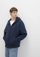 Resim Mavi Fermuarlı Erkek Sweatshirt M066979-70490