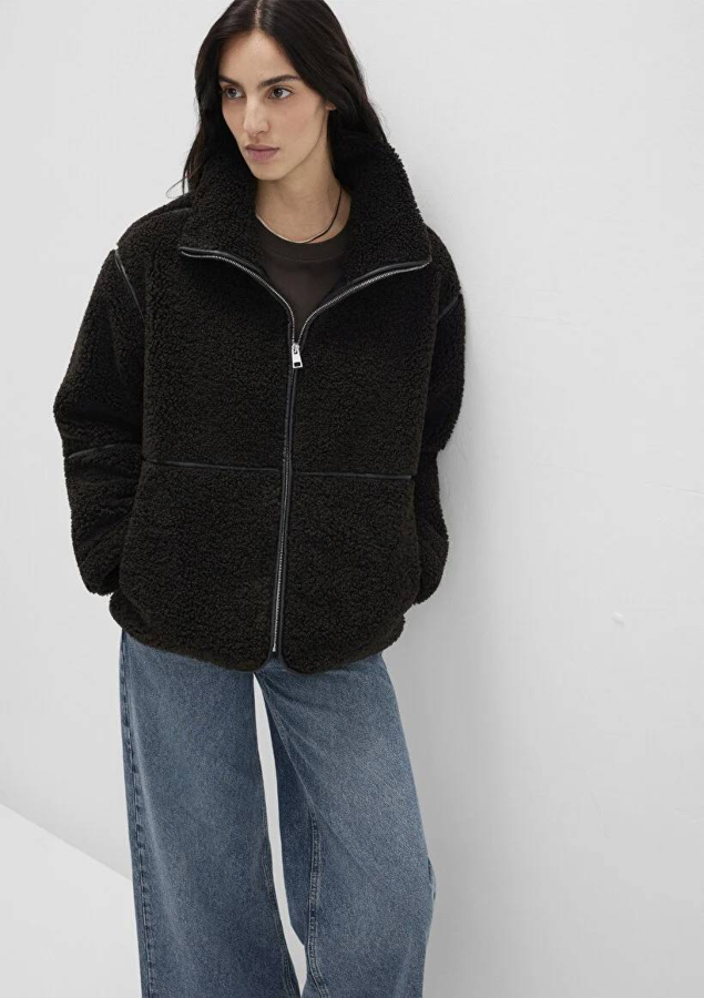 Resim Mavi Dik Yaka Kadın Mont M1110719-70219