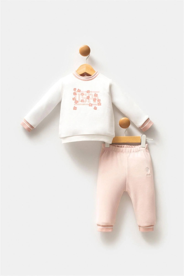 Resim U.S. Polo Assn Bebek Kız Bebek Sweat Takım USB2743