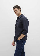 Resim Mavi Uzun Kol Erkek Gömlek M0211673-70489