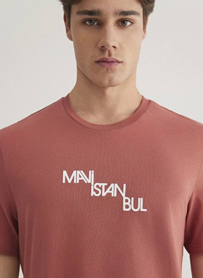 Resim Mavi İstanbul Erkek T-Shirt M0612274-71100