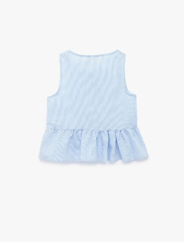 Resim Koton Kız Çocuk Kısa Kol Gömlek 6SKG60003EW