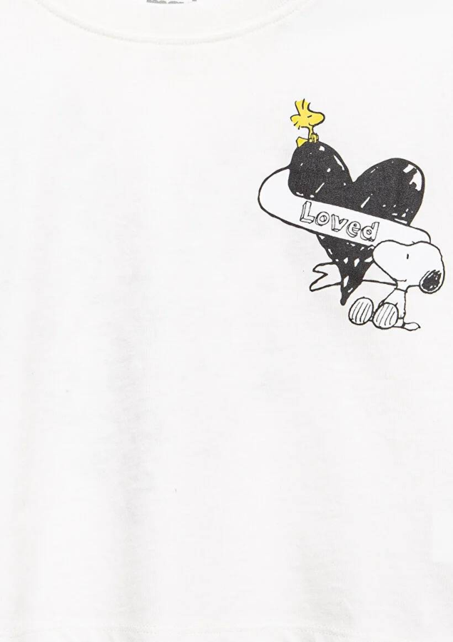 Resim Mavi Peanuts Baskılı Kız Çocuk T-Shirt M7610373-70057