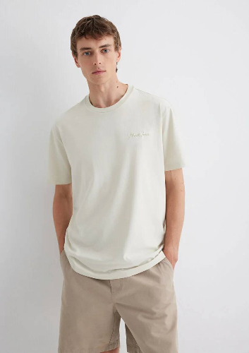 Resim Mavi Loose Erkek  T-shirt M0612733-70134