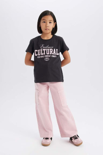 Resim Defacto Kız Çocuk  T-shirt D8545A8/BK56