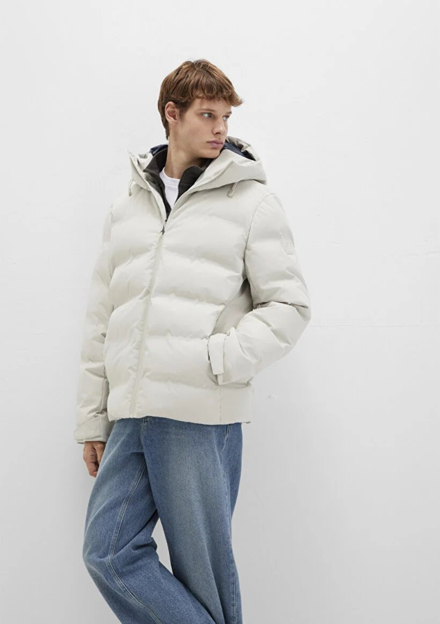 Resim Mavi Kapüşonlu Erkek Ceket M0110313-70144