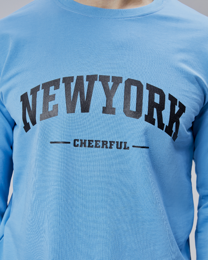 Resim Paul&More Erkek Sweat New York Baskı 0 Yaka 2 İp