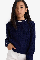 Resim Defacto Kız Çocuk  Kazak E7740A8/NV251