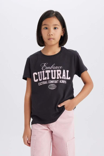 Resim Defacto Kız Çocuk  T-shirt D8545A8/BK56