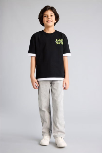 Resim Defacto Erkek Çocuk T-shirt G9726A8/BK81